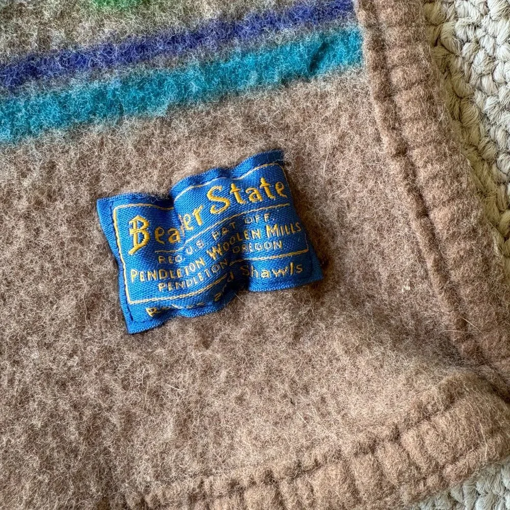 Pendleton | Bedding | Vintage Pendleton Beaver State Wool Baby Blanket ...